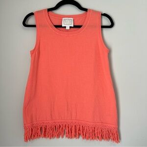 Sail To Sable Women’s Coral Sweater Tank Fringe XS